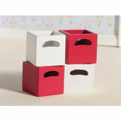 RED AND WHITE STORAGE BOXES