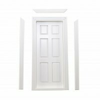 PRE PAINTED 6 PANEL WHITE DOOR WITH 2 SIDE TRIM