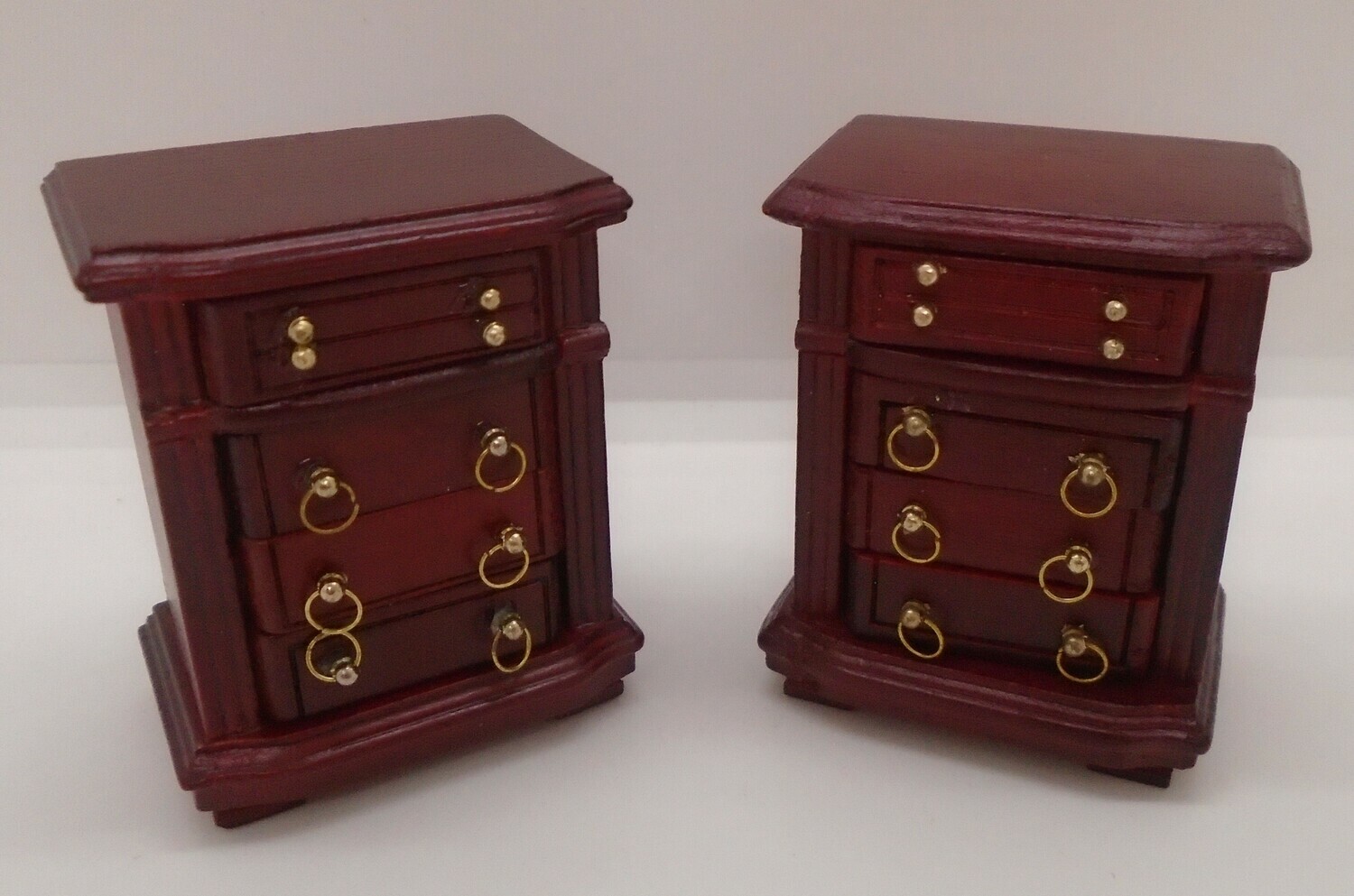 PAIR OF MAHOGANY BEDSIDE/STUDY CABINETS WITH 4 DRAWERS