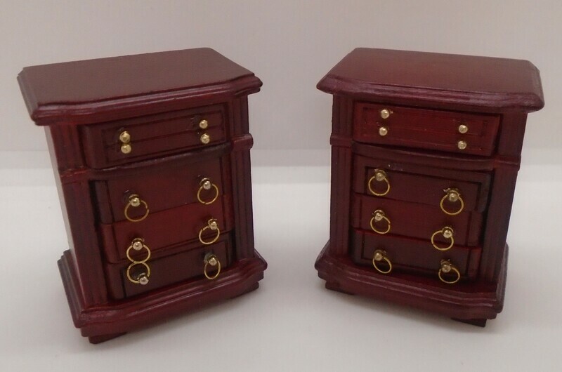 PAIR OF MAHOGANY BEDSIDE/STUDY CABINETS WITH 4 DRAWERS
