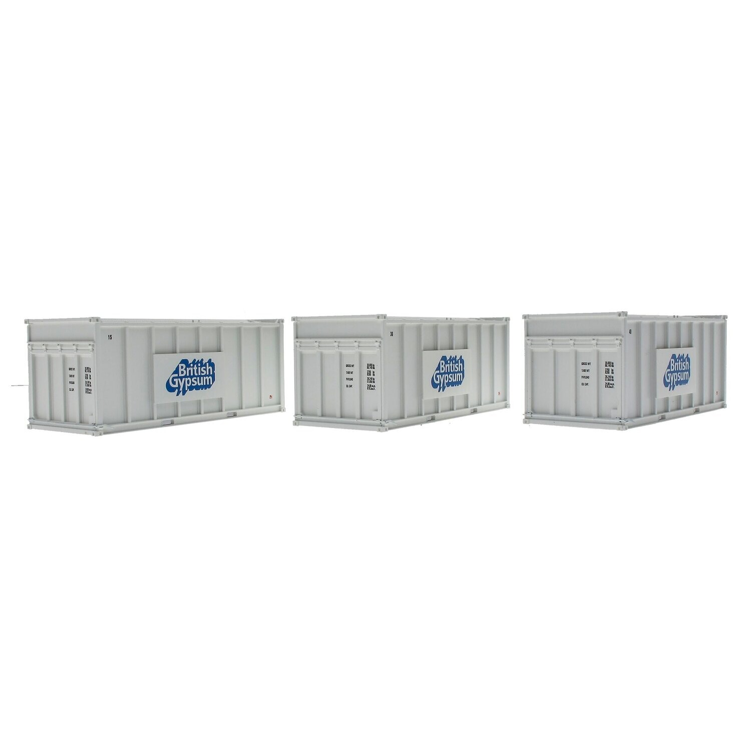 Accurascale ACC2255GYPA Pack of 3 Gypsum 20' Containers - White