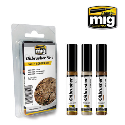 Ammo Mig Earth Colours Oilbrusher Set