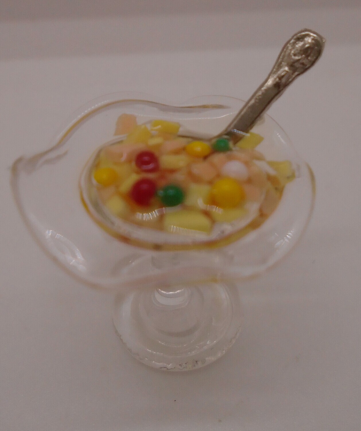 FRUIT COCKTAIL IN SUNDAE GLASS