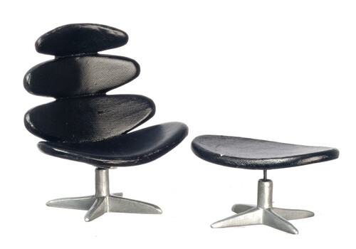 MODERN CHAIR/OTTOMAN IN BLACK