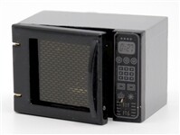 MICROWAVE OVEN IN CHROME WITH BLACK FACE