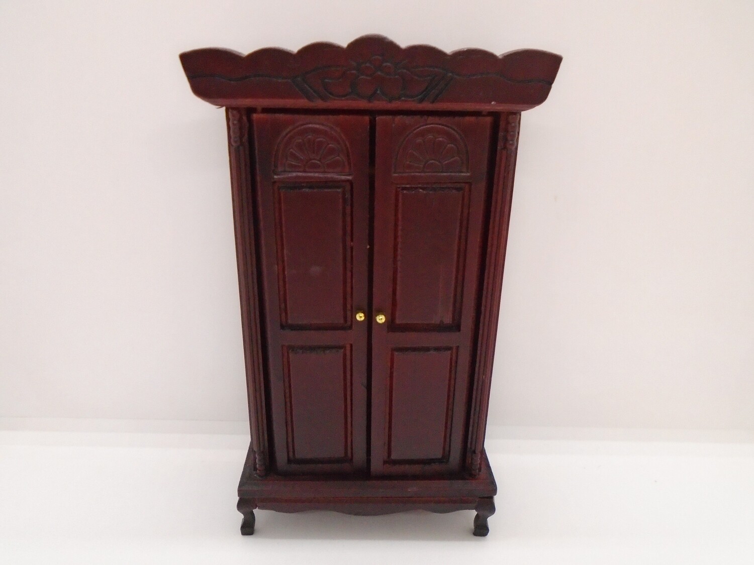 CARVED MAHOGANY DOUBLE WARDROBE