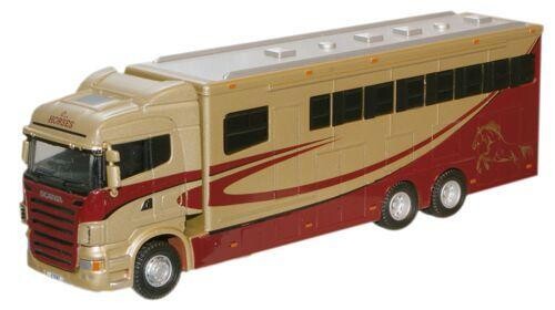 Oxford Diecast 76SHL01HB Metallic Scania Highline Horsebox