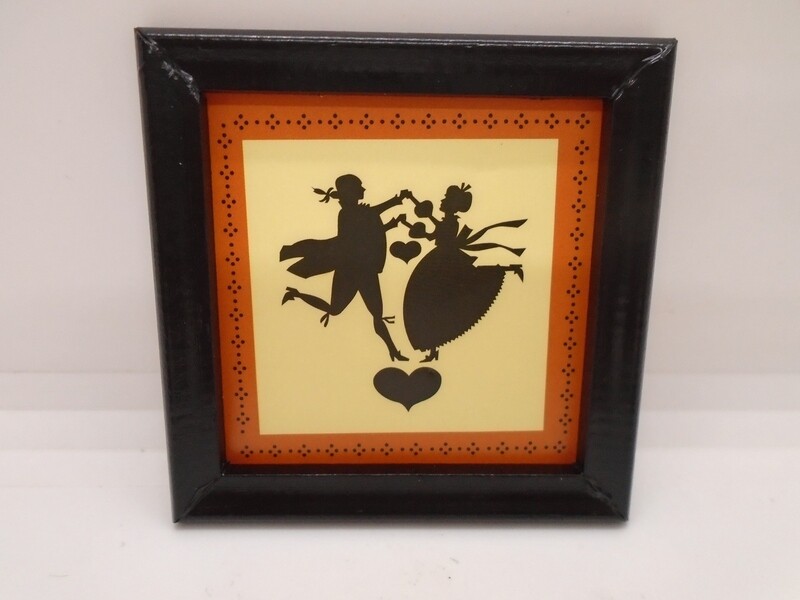 SILHOUETTE PICTURE WITH BLACK WOOD FRAME