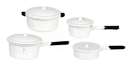 White Saucepan Set