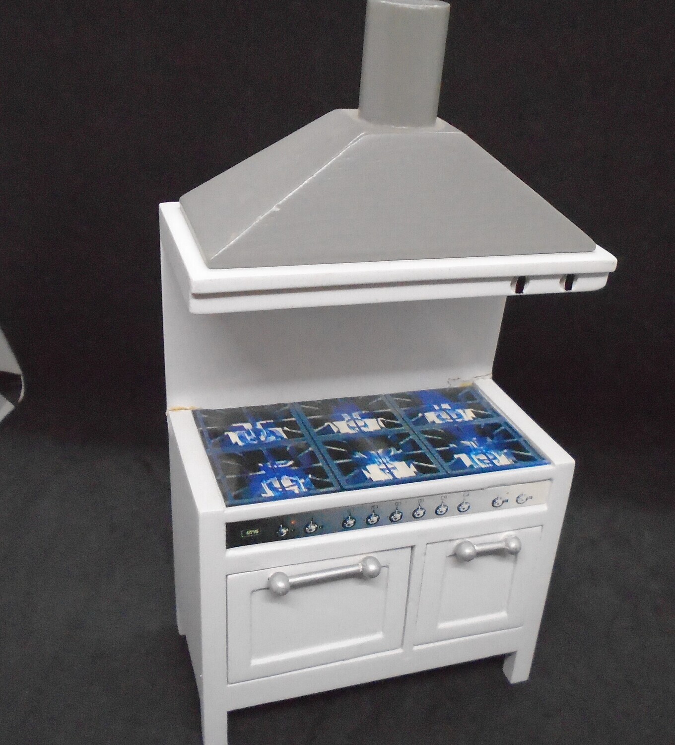 6 RING MODERN GAS COOKER WITH EXTRACTOR HOOD