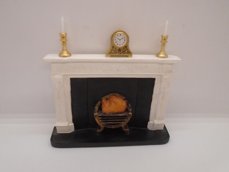 DRESSED WHITE AND BLACK FIREPLACE