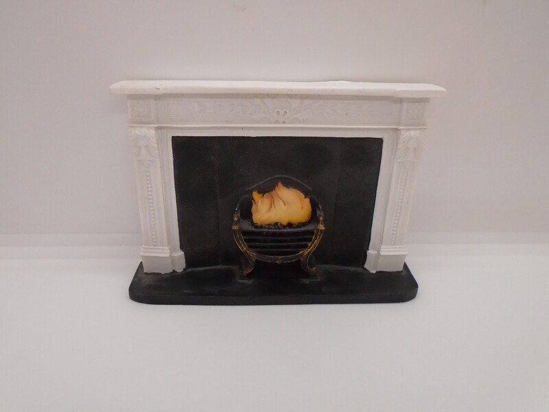 WHITE AND BLACK FIREPLACE