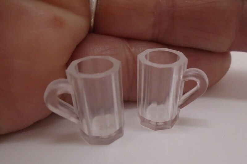 2 EMPTY BEER GLASSES