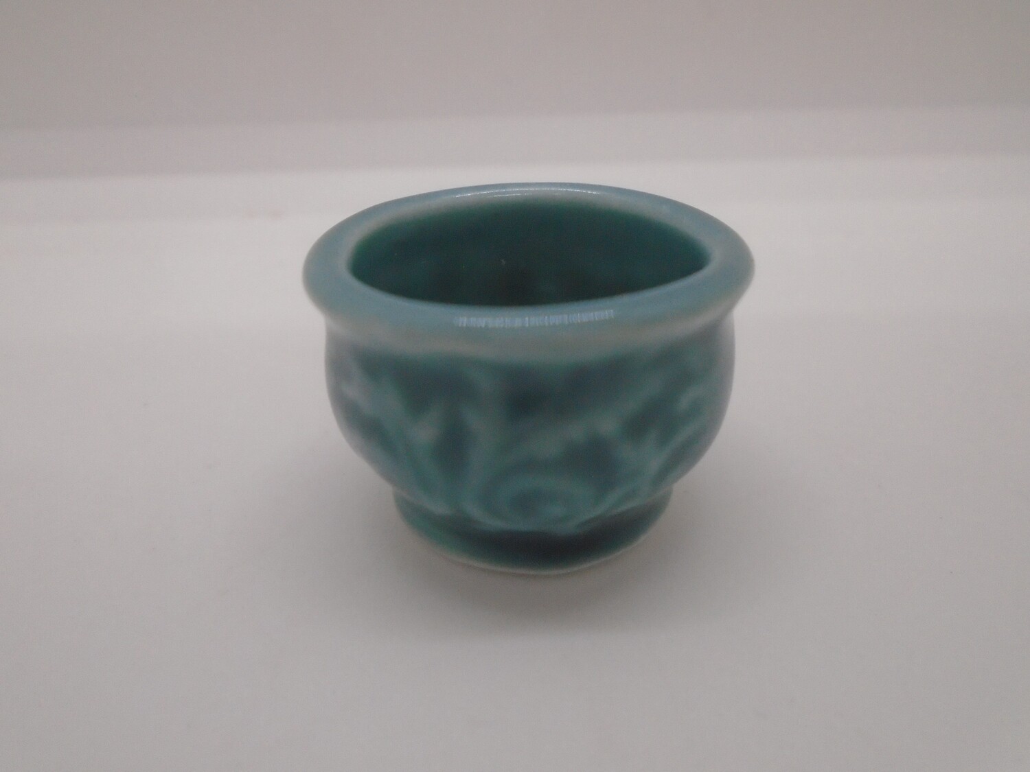 TURQUOISE ROUND GLAZED PLANT POT