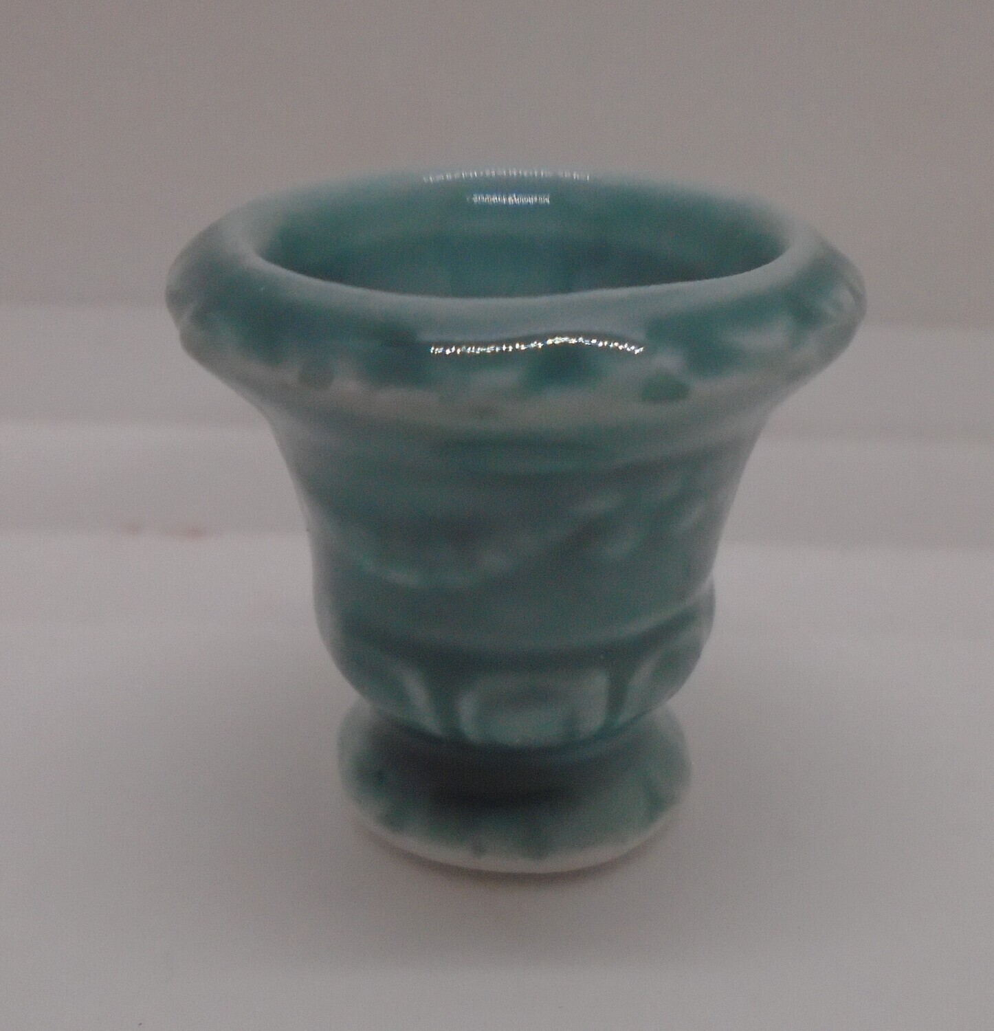 TURQUOISE URN SHAPE GLAZED PLANT POT