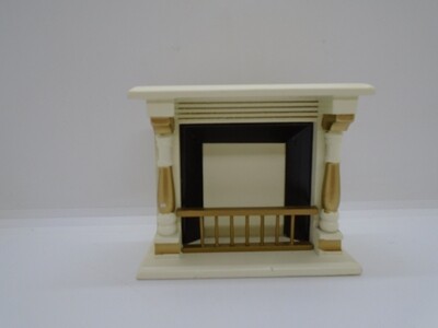 CREAM AND GOLD FIREPLACE