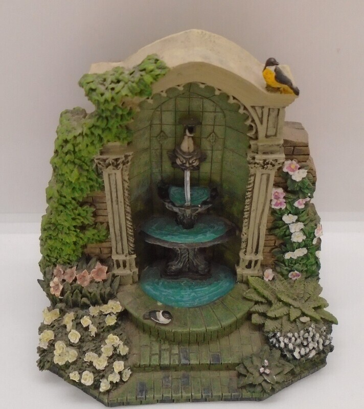 BEAUTIFUL FOUNTAIN WITH FLOWERS AND BIRDS