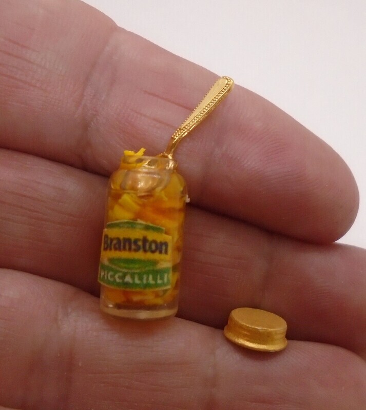 OPEN JAR OF PICCALILLI WITH LID