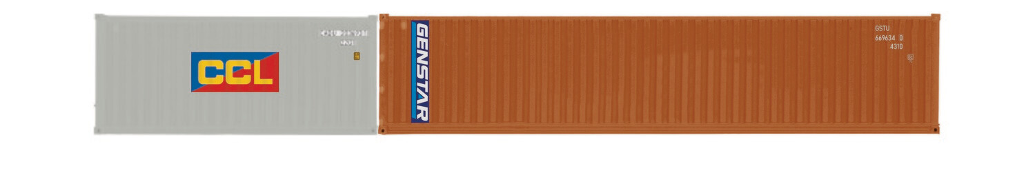 Hornby R60127 CCL & Genstar, Container Pack, 1 x 20' and 1 x 40' Containers - Era 11