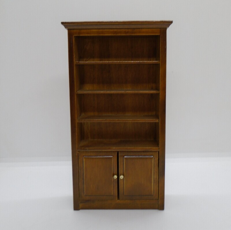 Bookcase with Cupboard - Mid Brown