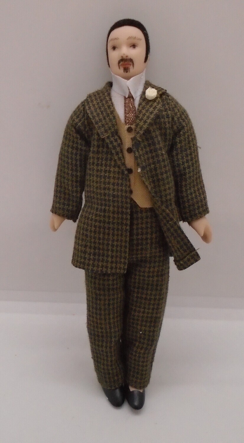 SMART MAN IN BROWN DOGSTOOTH SUIT