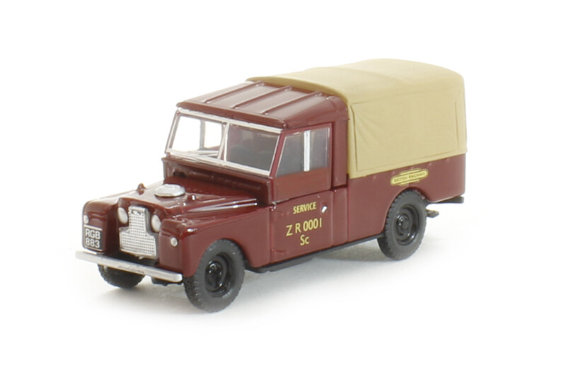 Oxford Diecast 76LAN1109009 Land Rover Series 1 109 Canvas British Railways