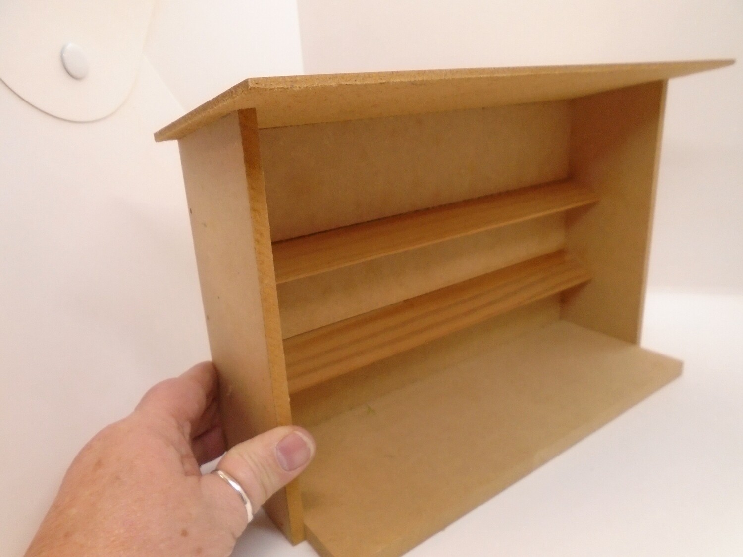 BAREWOOD SHOP BACK SLANTED SHELVING UNIT