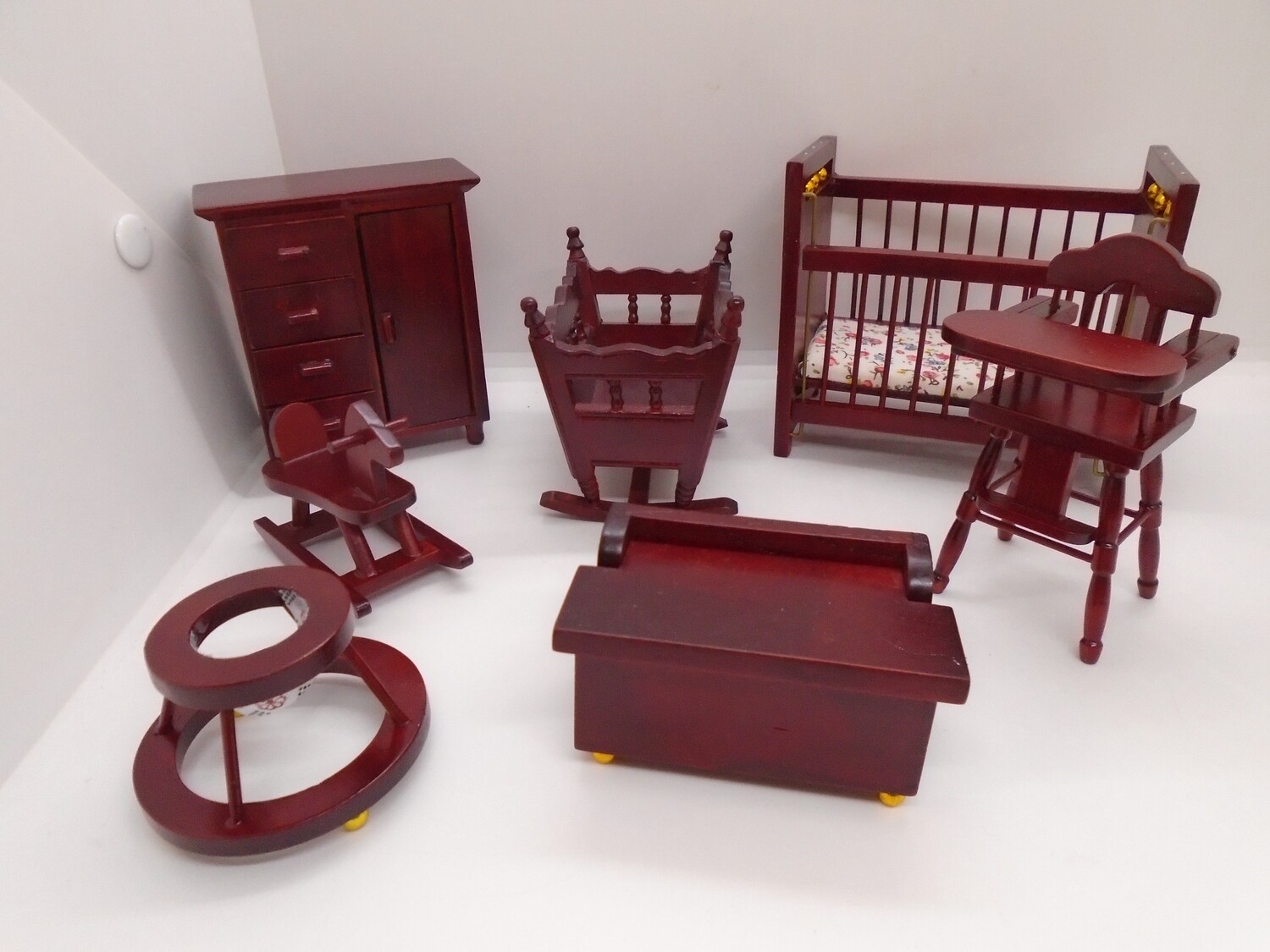 COMPLETE NURSERY SET IN MAHOGANY