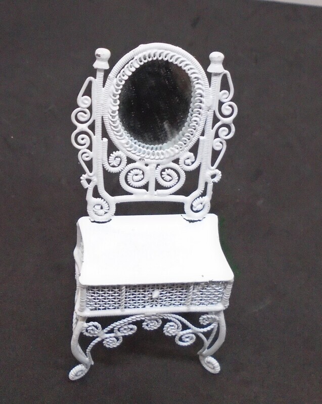 WHITE WIRED SMALL CHILDS PLAY DRESSING TABLE