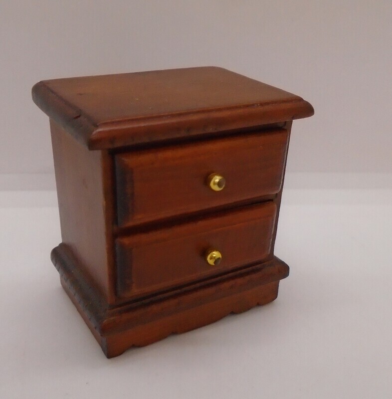 DARK WOOD 2 DRAW CABINET