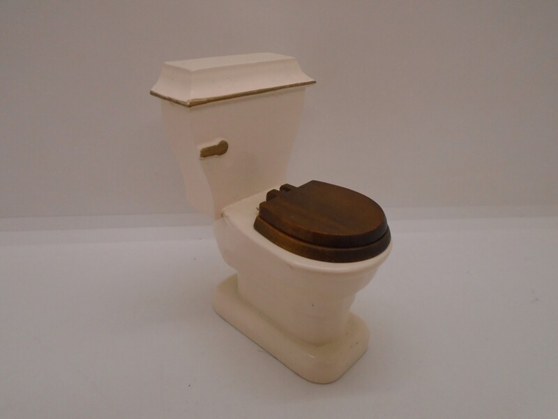 CREAM AND BROWN TOILET