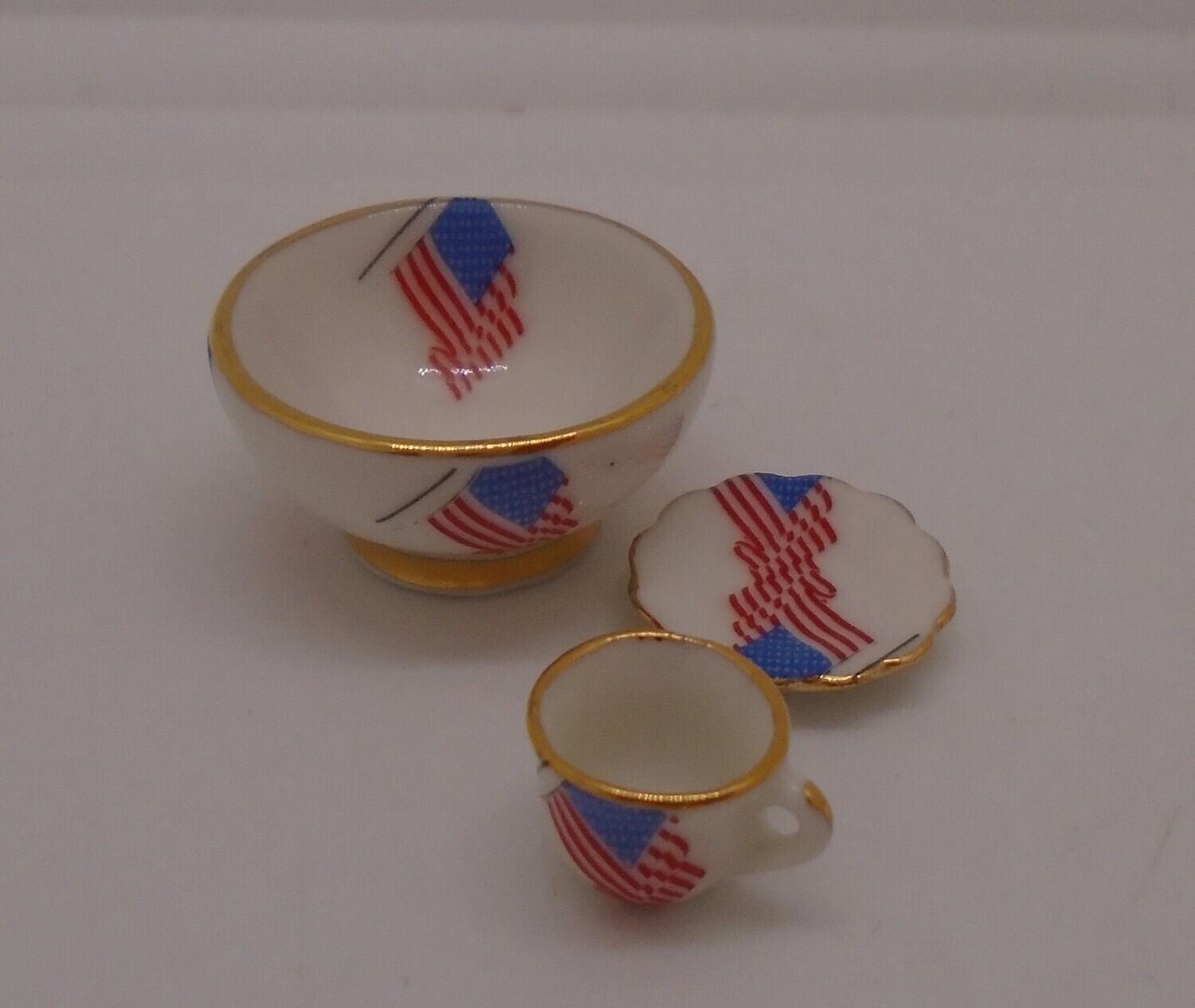 AMERICAN BOWL,TEA CUP AND SAUCER