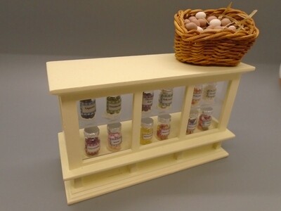 DRESSED SWEET COUNTER WITH BASKET OF EGGS