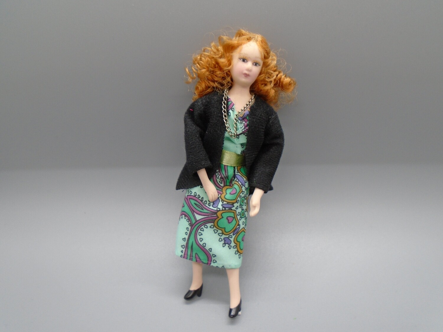 MODERN LADY IN BLUE DRESS