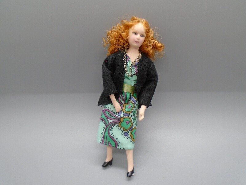 MODERN LADY IN BLUE DRESS