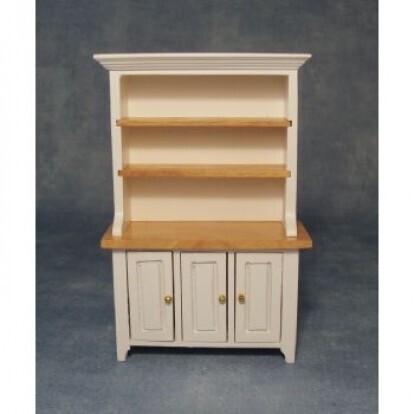 WHITE AND PINE KITCHEN DRESSER