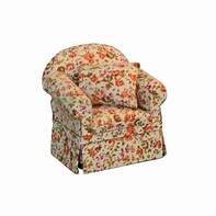 ARMCHAIR WITH CUSHION AND MATCHING FOOT STOOL