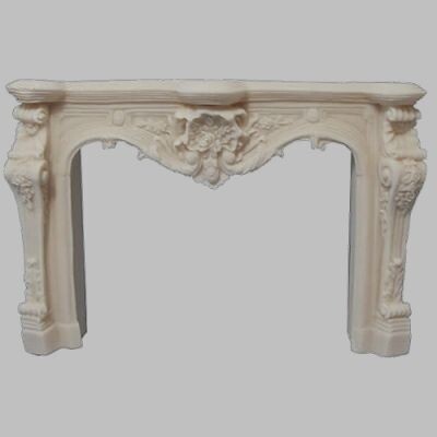 CARVED WHITE FIRE SURROUND