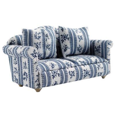 BLUE SOFA WITH 2 CUSHIONS