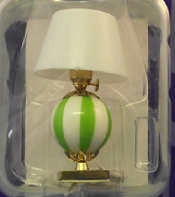 Table Lamp with Green and White Base