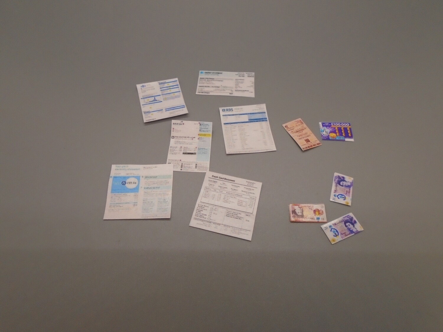 BILLS, MONEY, LOTTERY TICKET AND SCRATCH CARD