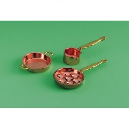 2 COPPER AND BRASS EGG PAN SET