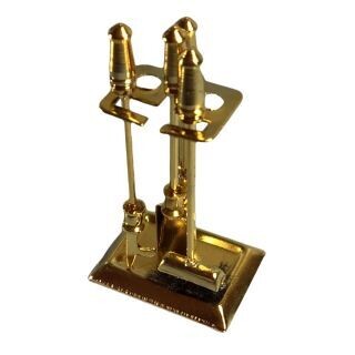 BRASS FIRESIDE COMPANION SET