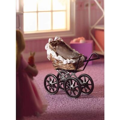 BROWN WICKER PRAM