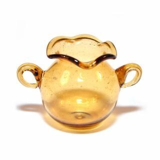 AMBER JAR WITH HANDLES