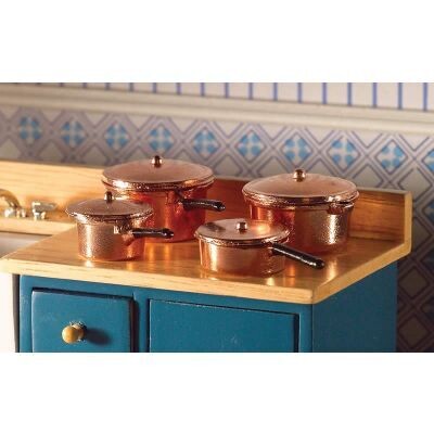 'Copper' Saucepans & Casserole, 8 pcs