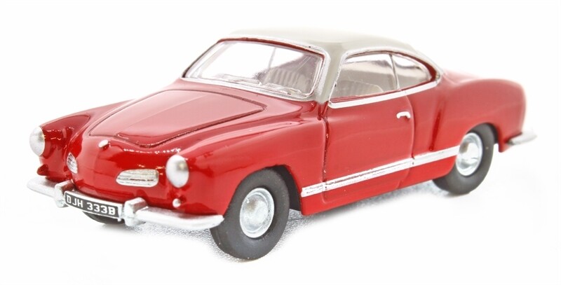 Oxford Diecast 76KG001 Henna Red and Pearl White VW Karmann Ghia