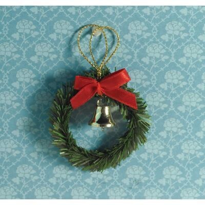 Christmas Wreath, Bow & Bell 45mm diameter