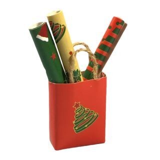 CHRISTMAS BAG WITH WRAPPING PAPER