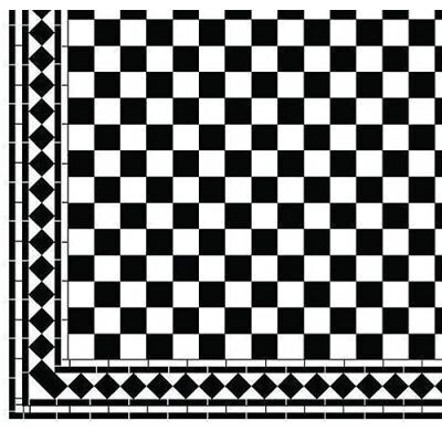 BLACK AND WHITE CHECK FLOORING